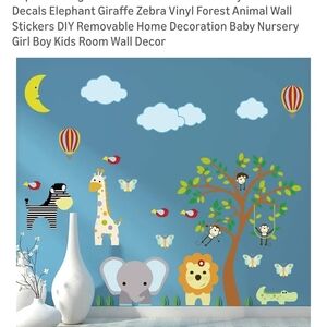 Safari Jungle Animal Wall Decals For Nursery Or Kids Room
